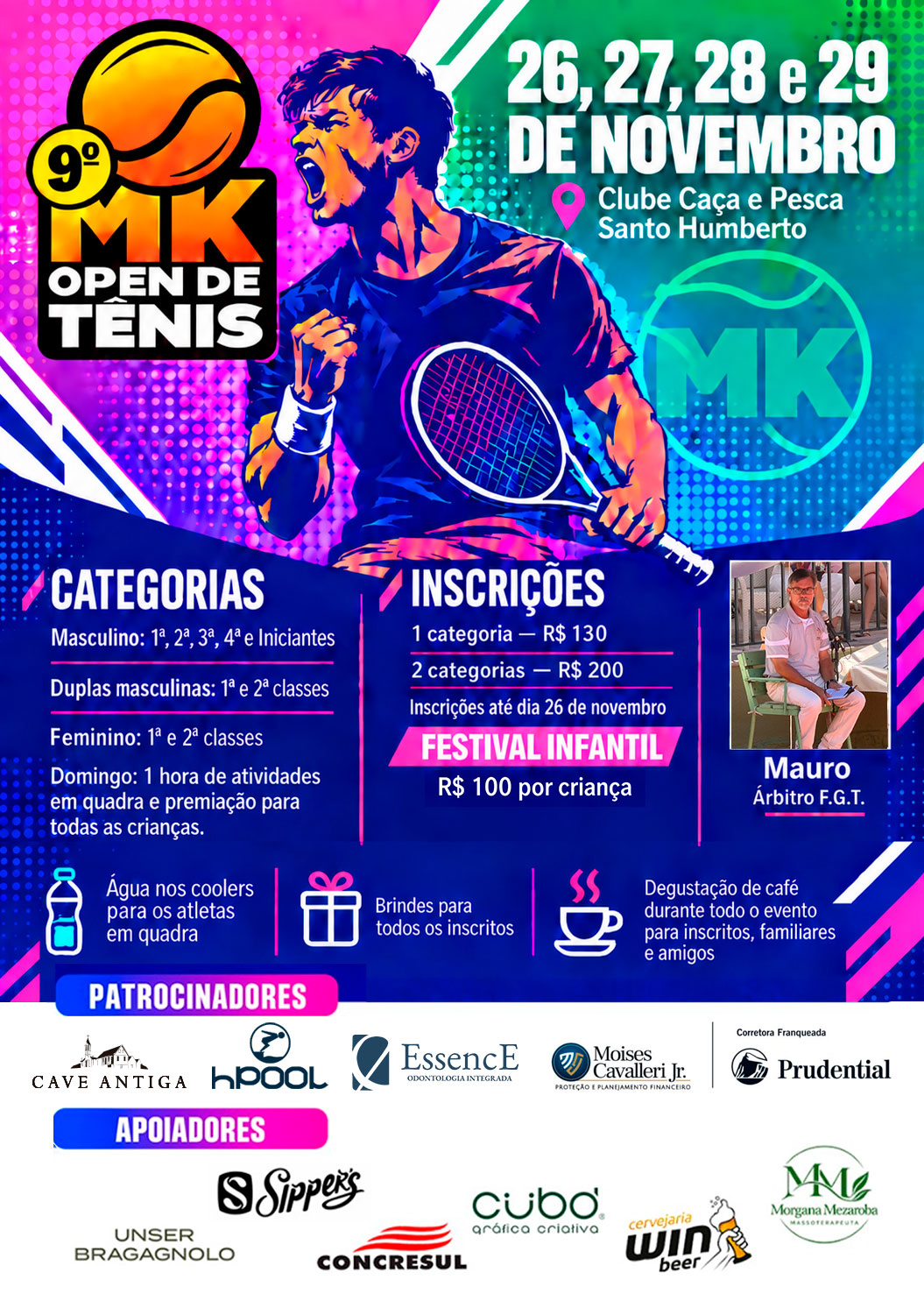 Cartaz do evento 9º MK Open De Tênis